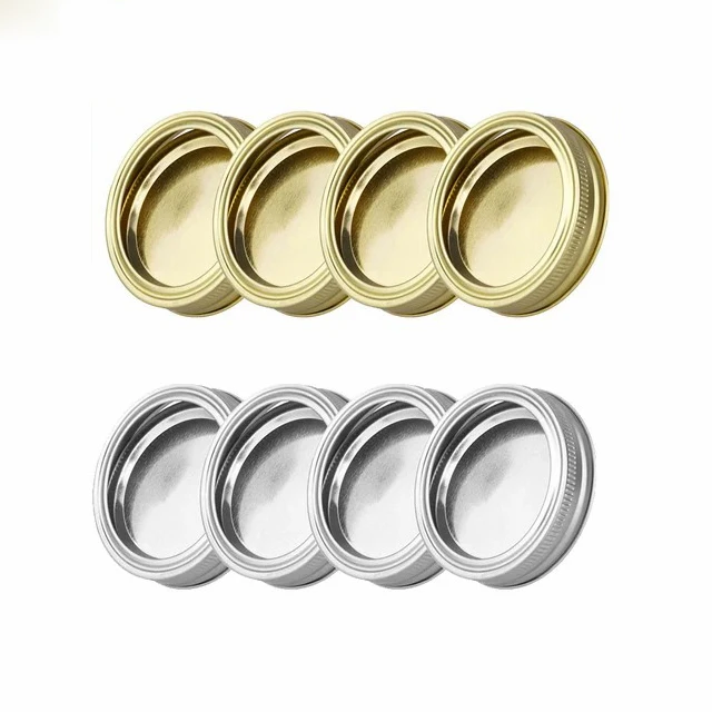 Gold Silver 70mm 86mm Price Twist off Tinplate Beverage Bottle Food Canister Jar Storage Leakproof Cover Cap Lid Custom Logo