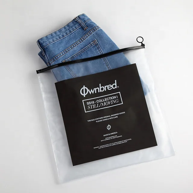 Custom your own logo recycled pouches frosted apparel ziplock shipping clothing packing bag plastic bags zipper poly