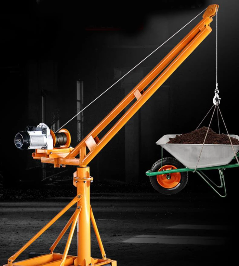 Lifting Equipment Portable Mini Mobile Lift Roof Cranes With Electric Hoist Winch