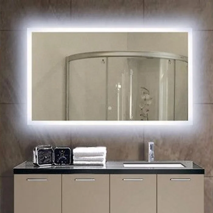 
Hotel bathroom backlit luxurious touch control smart led mirror with light 