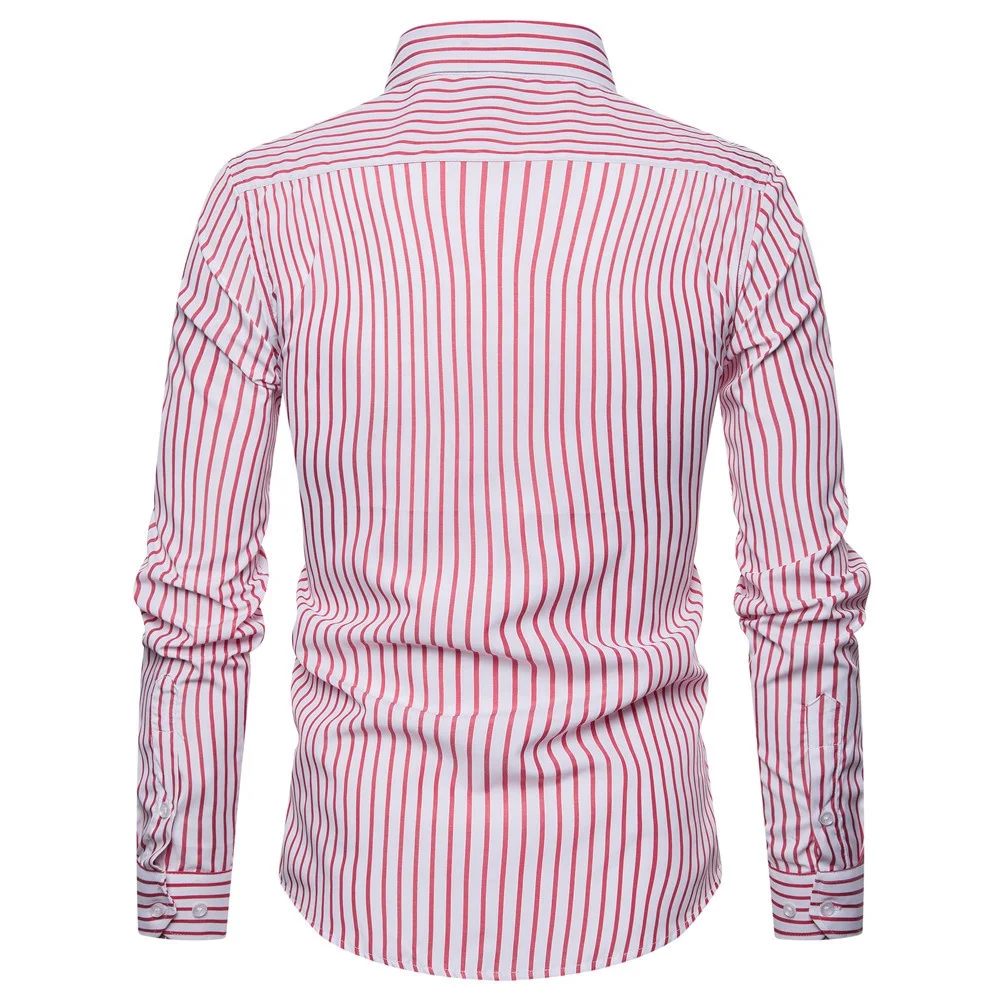 high quality 100% cotton classic spring colorful striped blank long sleeve casual office formal shirt for men