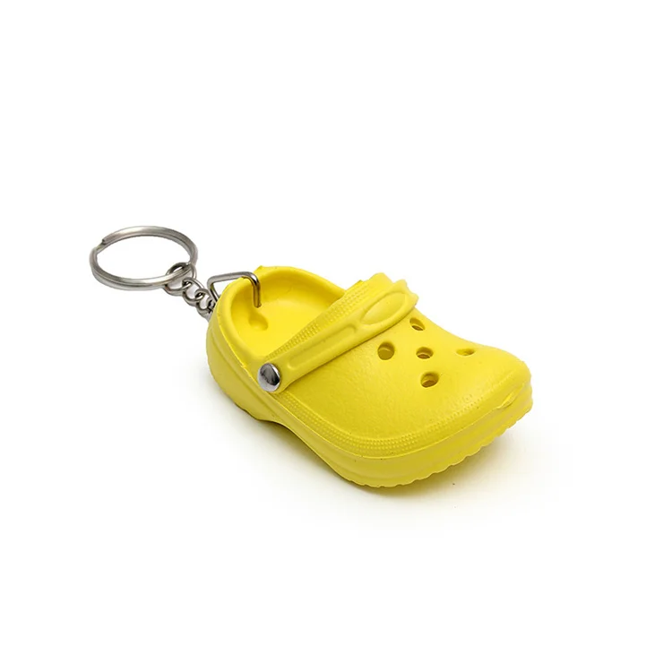 3D Mini EVA keychain Plastic Foam Beach Hole Sandal Slipper Keychain Decoration Beach croc Shoe keychain