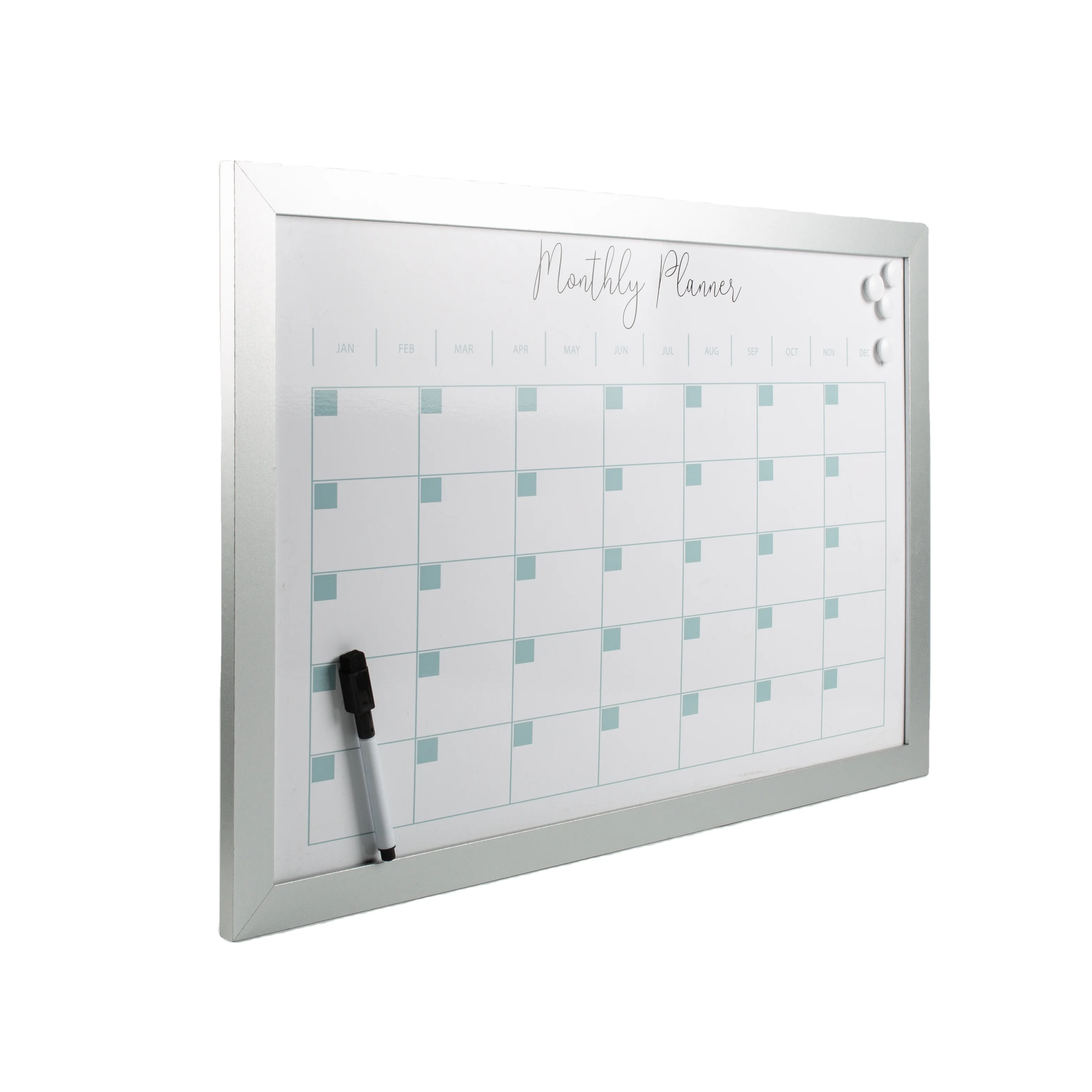 Home Office School Wall hanging Wood frame dry erase whiteboard Monthly Planner Whiteboard
