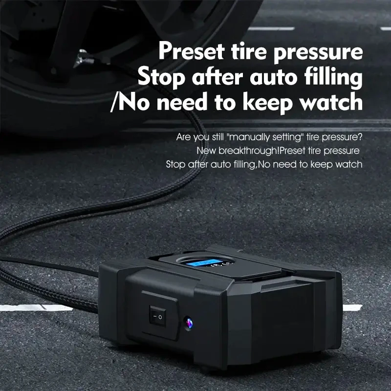 Car Inflatable Pump 12V Air Compressor Portable Automobile Tire Inflator Electric Automobiles on Car Air Compressors Tool