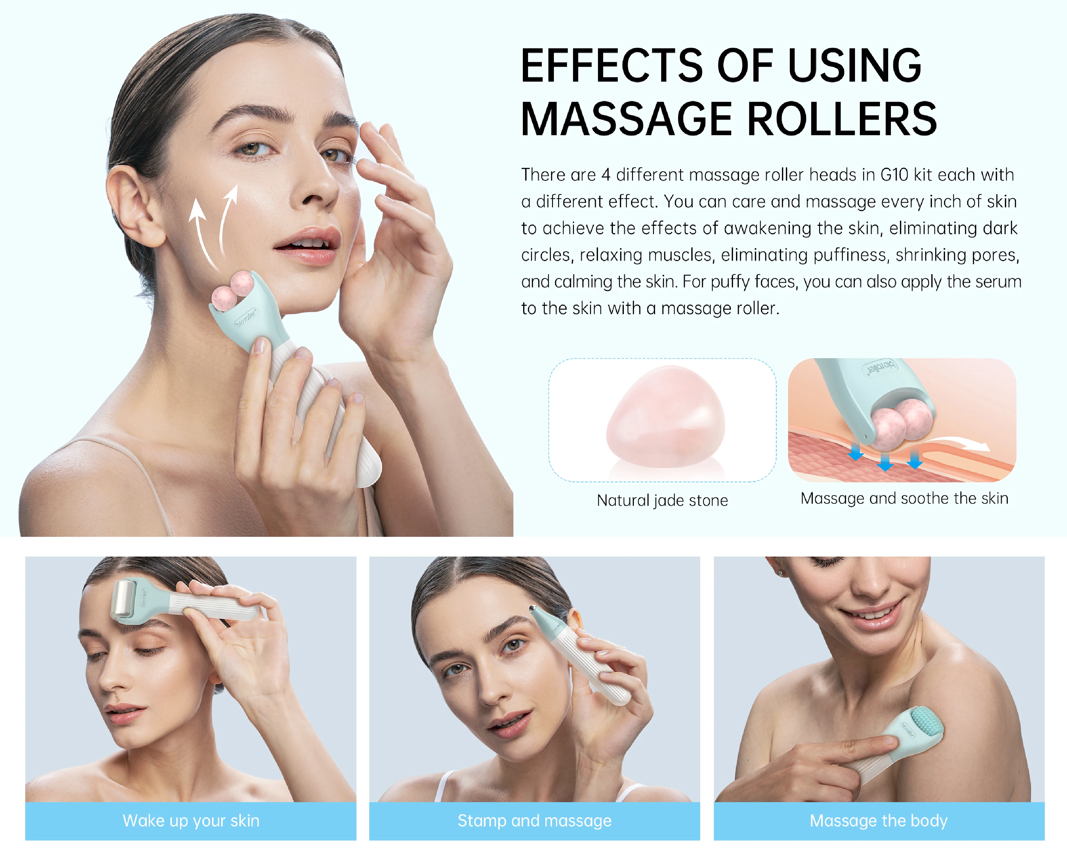 Professional Bio roller G10 Derma Roller 10 in 1 for Facial Massage Roller Anti Wrinkles Anti Aging Skin Care Tools for Home Use