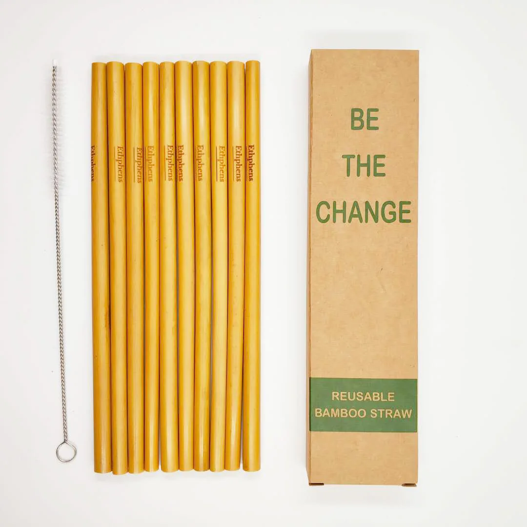 2022 amazon best seller reusable wholesale bamboo drinking straws with customized logo,bamboo straw logo