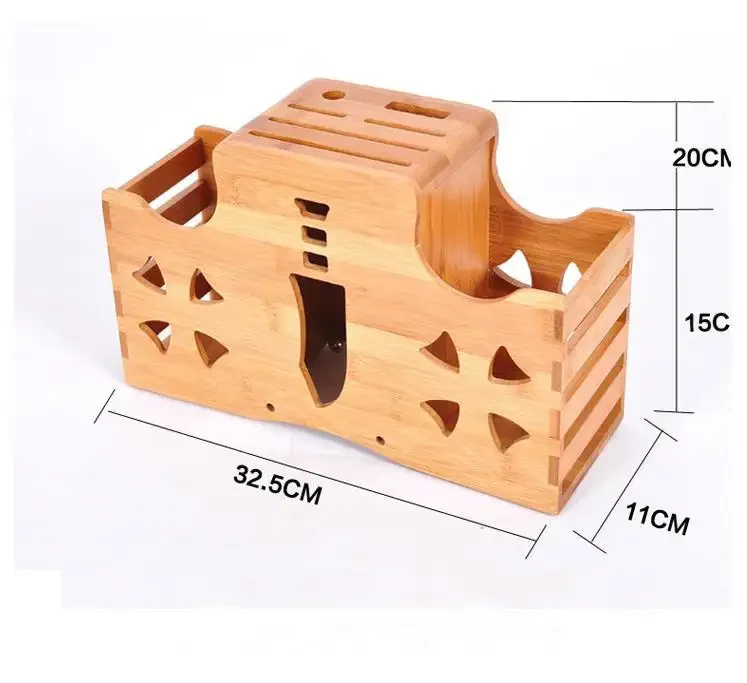 Bamboo Supplies Kitchen Knife Rack Holder Creative Chopstick Cage Knife Multi-function Knife Storage Rack
