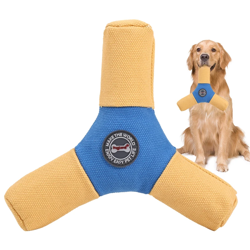 New Design Interactive Canvas Fabric Dog Toy Strong Chewable Outdoor Fetch Toy