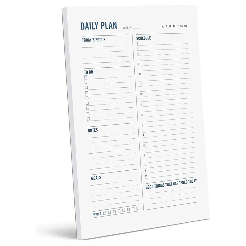 High Quality Daily Tear-off Simple Style Note Book Self-discipline Schedule Time Management Program Message Sheet