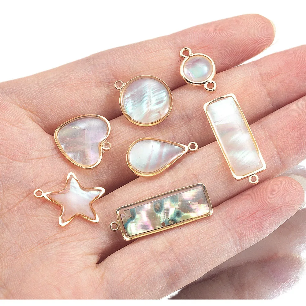 A1854 hot selling shell star heart drop charm pendant high quality necklace pendant charm accessory