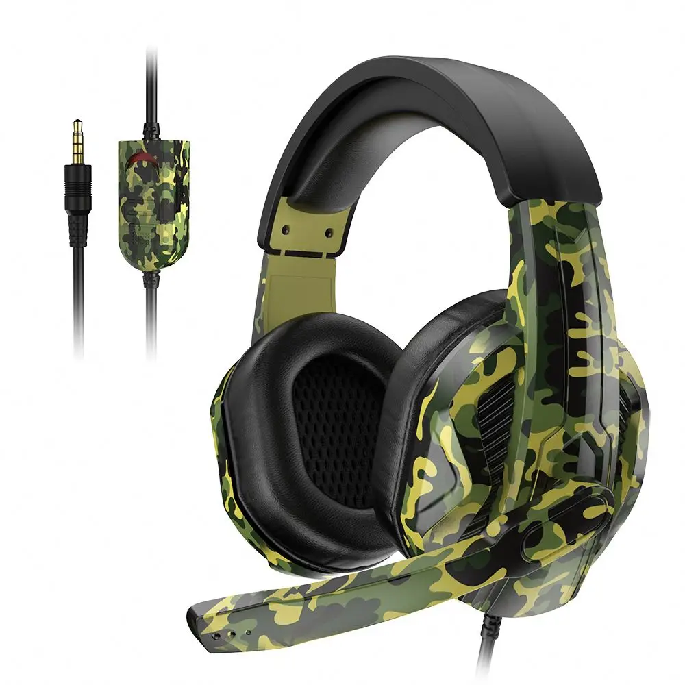 Camouflage top quality gaming headphones free sample best quality and with mic gaming headset