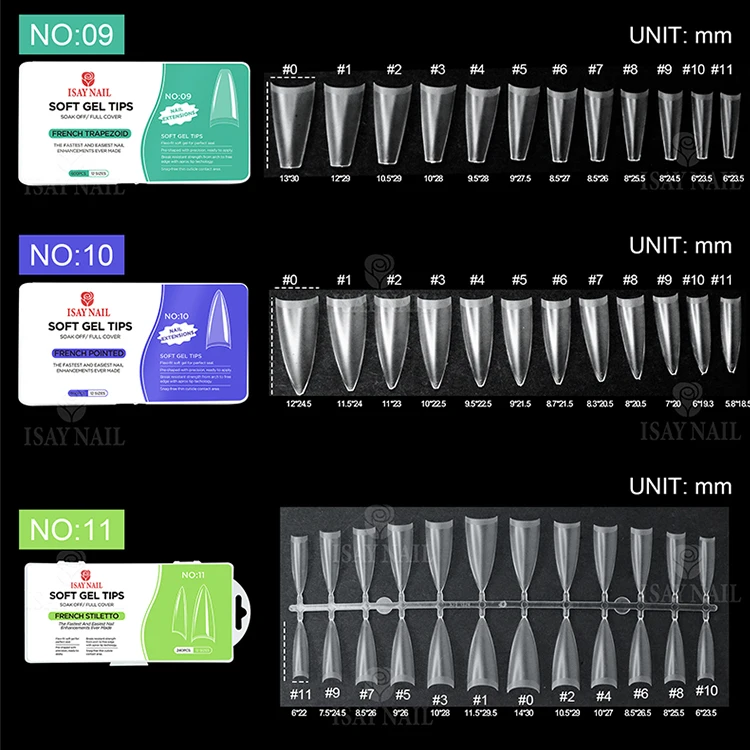 High Quality Full Cover Clear Detachable Private Label Soft Gel Gelly Nail Tip