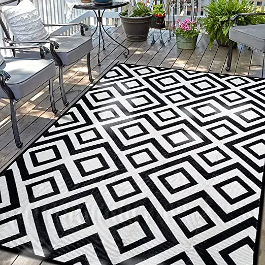 Реверсивные коврики для пикника современные соломенные пластиковые водонепроницаемые PP напольные патио