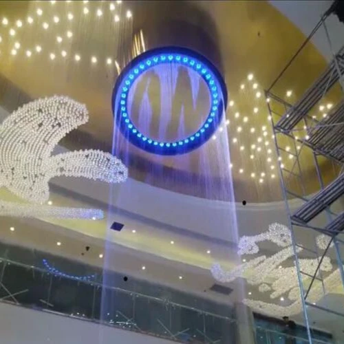 Indoor Outdoor Decorative Water Features Digital Graphic Waterfall Water Writing Rain Curtain Fountain Price