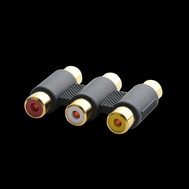 Multi-Functional Audio Video Connector 3 RCA AV Coupler Mini 3RCA Female To Female Socket Extension Converter 3 RCA Adapter
