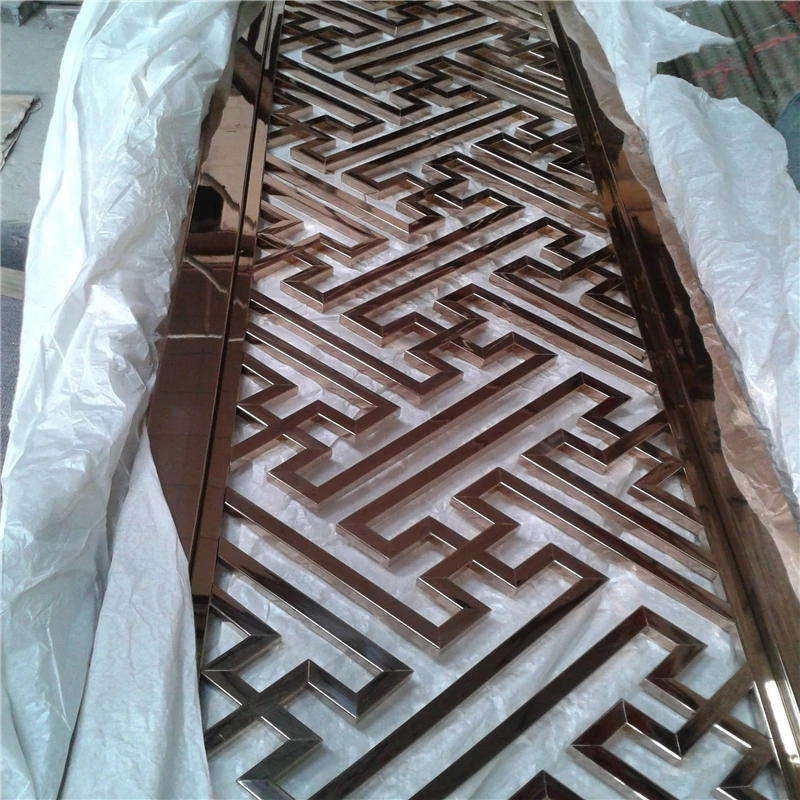 Rose gold wall art hanging screens fashionable room divider partition design