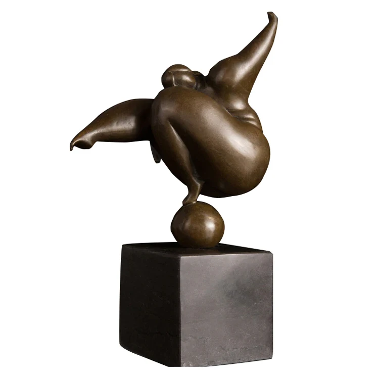 Home Decor life size yoga fat lady statues bronze fat woman statue sculpture for park