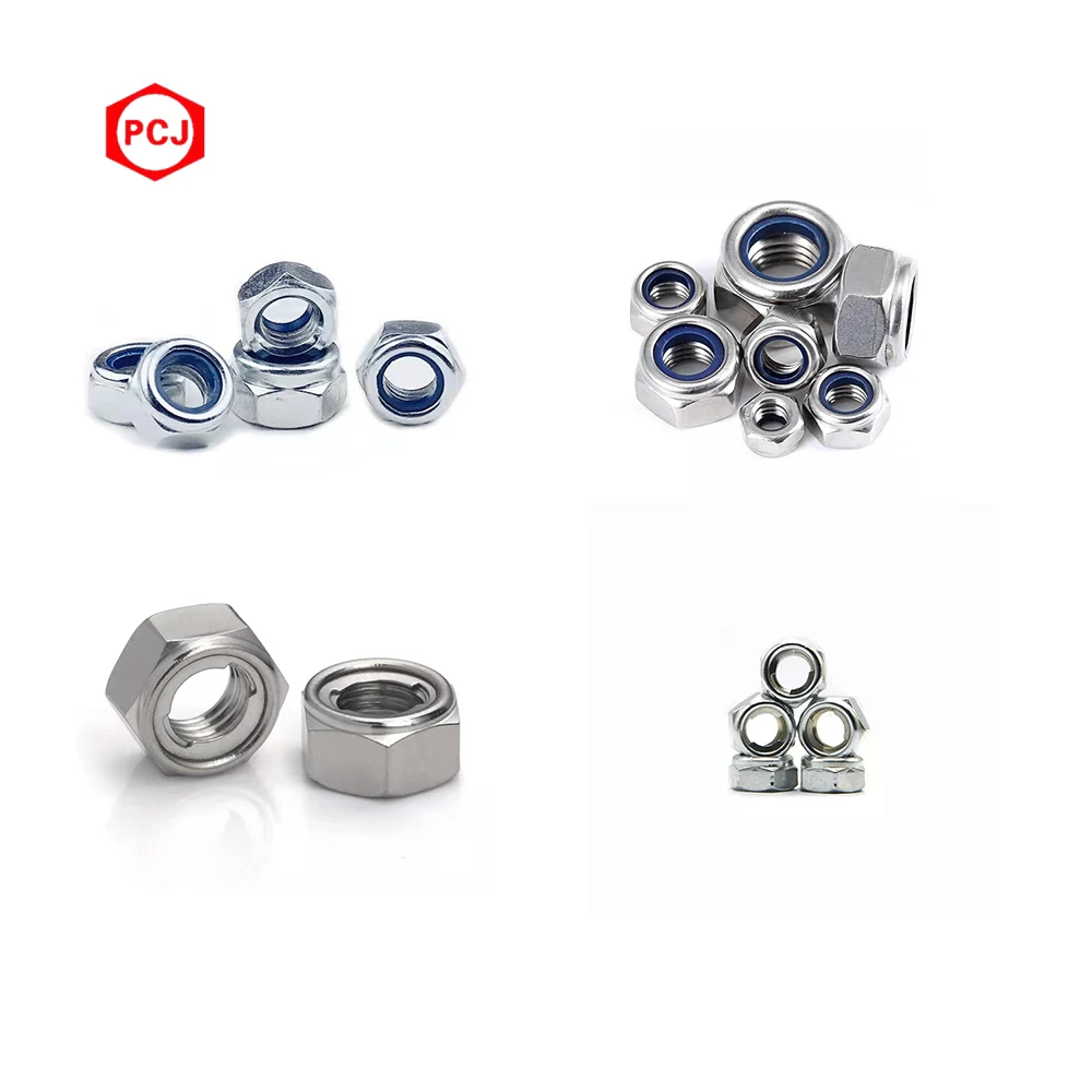 Manufacturer Custom DIN985 M8-M12 Galvanized Grade 4.8/ 8.8/ 10.9/ 12.9 Carbon Steel Hex Nylock Nut Nylon Insert Lock Nut