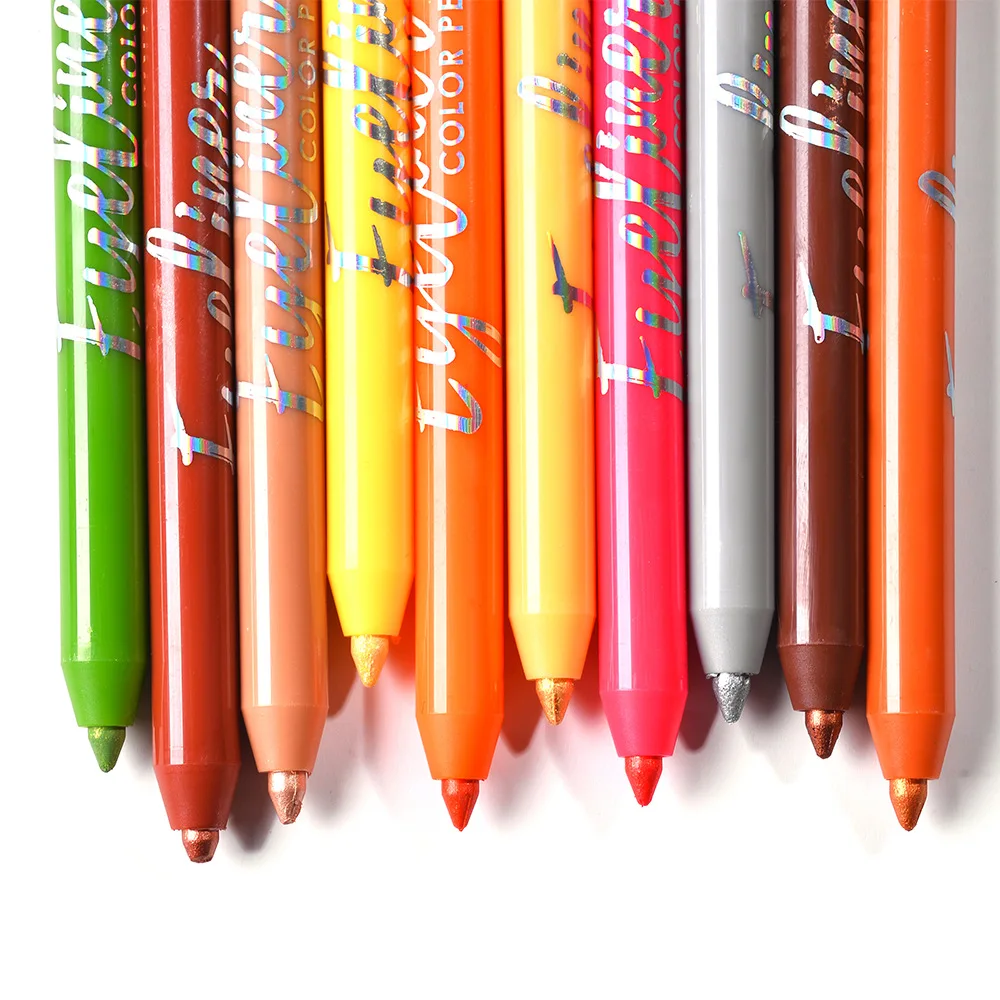 
10 Color Eyeliner Pencil Private Label Cosmetics Long Lasting Waterproof Colorful Matte Eyeliner 