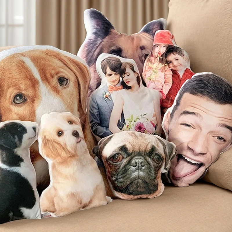 Pillow for Cats Dogs Personalized 3D Printing Shaped Pillow Creative Birthday Gift Customized Throw Pillows case