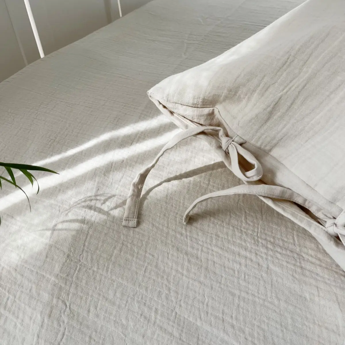 100% Washed Muslin Cotton  Bedding Set with Linen-Like Handle Oeko-Tex Certified and Suitable for Allergy Sufferers