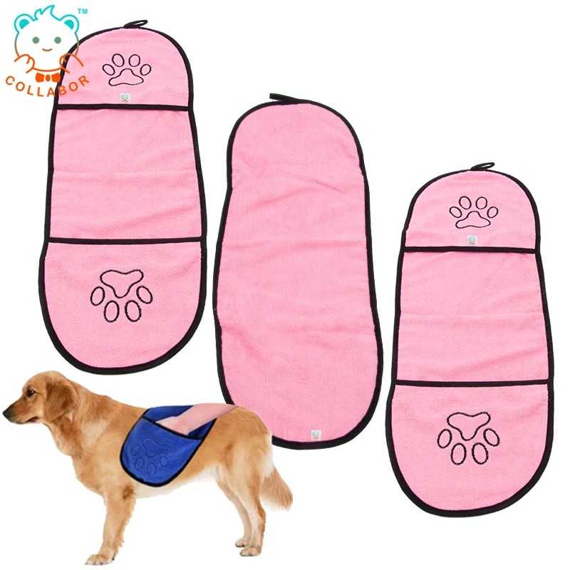 COLLABOR Yorkshire Pet Absorbing Towels Super Soft Quick Drying Bath Towel Pet Microfibre Dog Pet Bath Towel