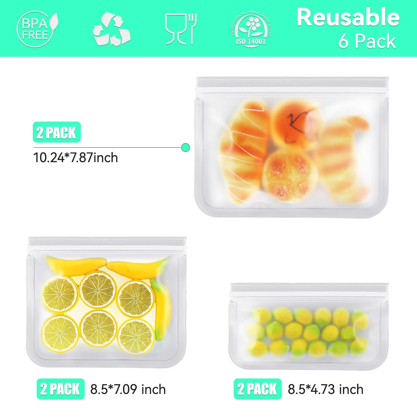 High Quality Eco Friendly Leakproof Reusable Freezer Liquid Food Storage Bag Reusable Ziplock Bags