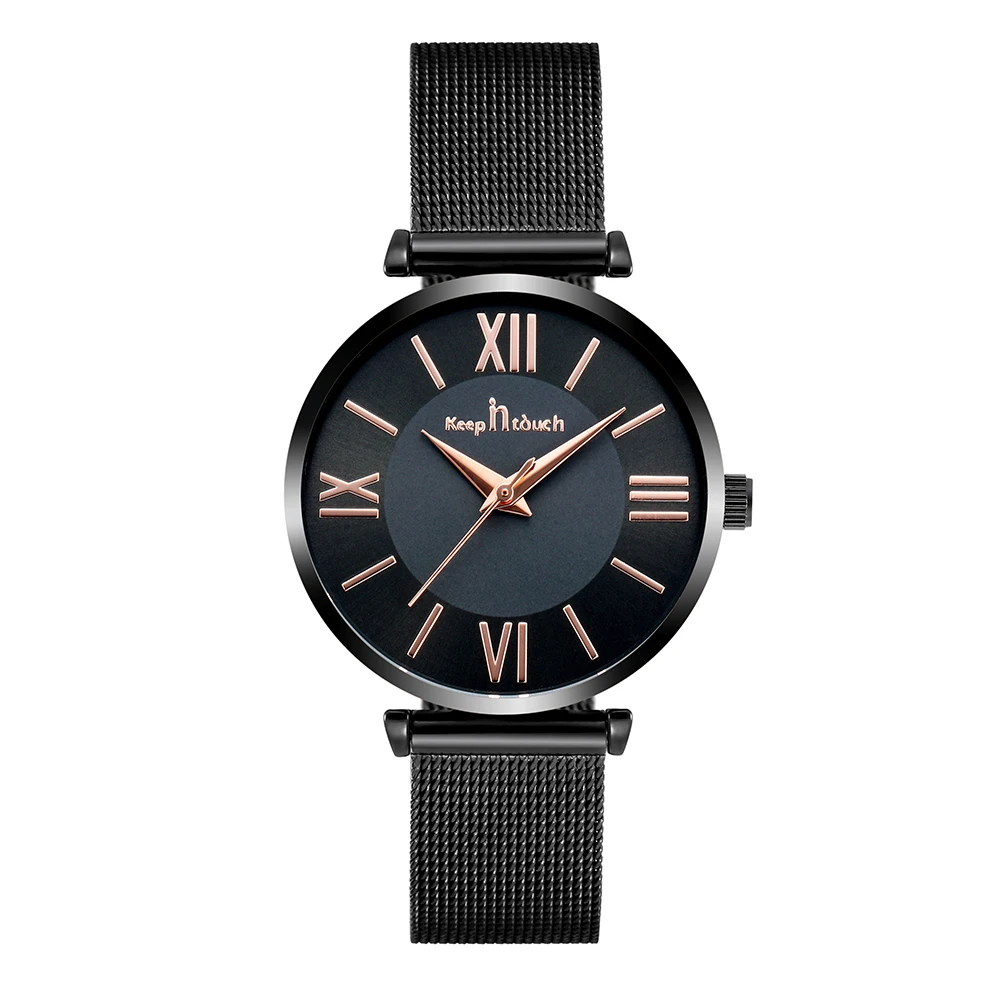 Japan Movt Quartz Stainless Steel Back Water Resistant Lady Wrist Watch Women