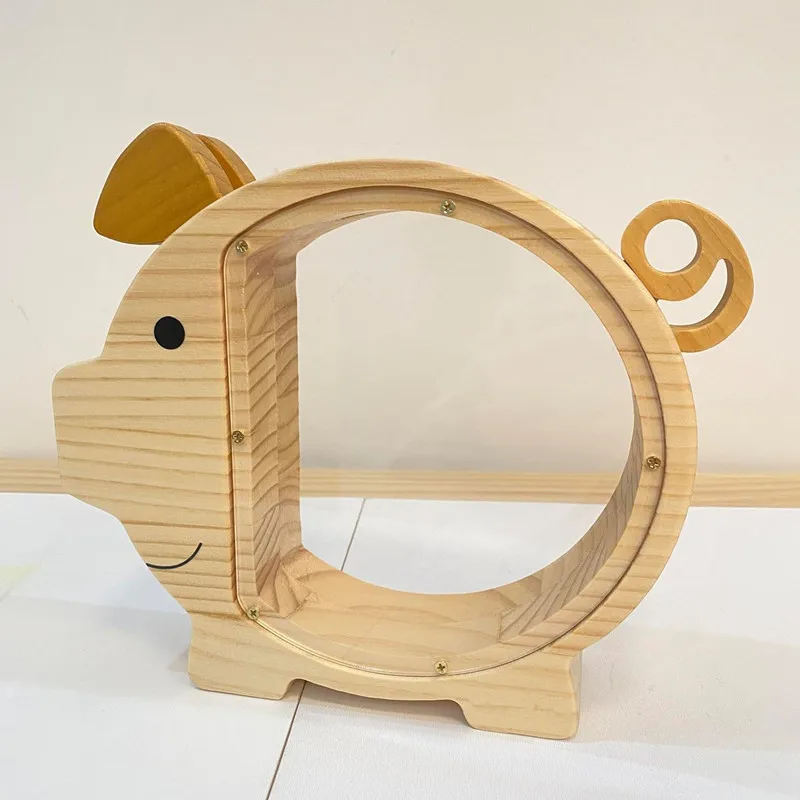 Piggy Bank Wooden Money Box for Children Personalised Money Box Removable Coin Bank
