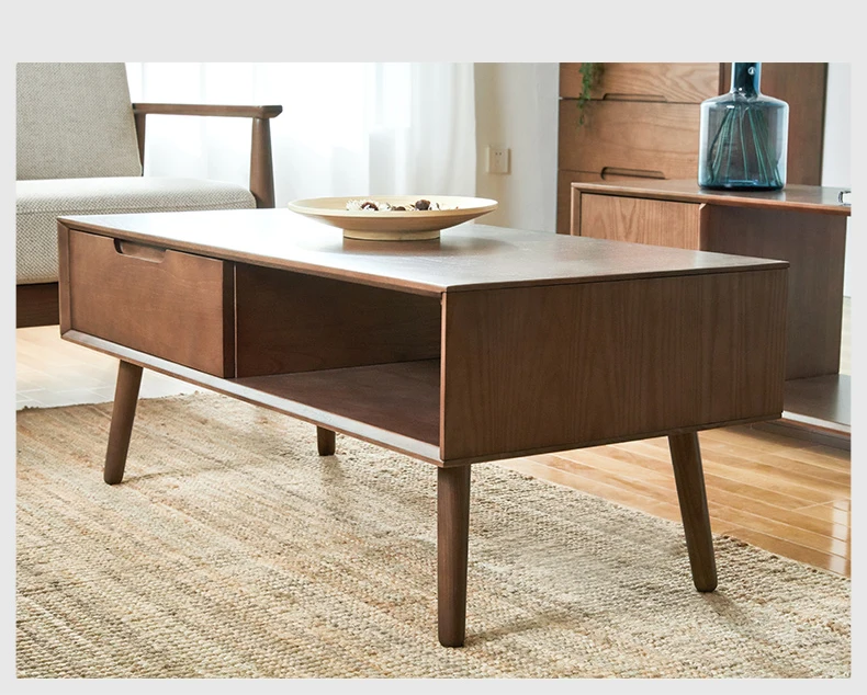 Modern Wooden Table Bed Side Desk Laptop Stand Food Tray Table Sofa Couch Chair Living Room Furniture Coffee Table White Ash