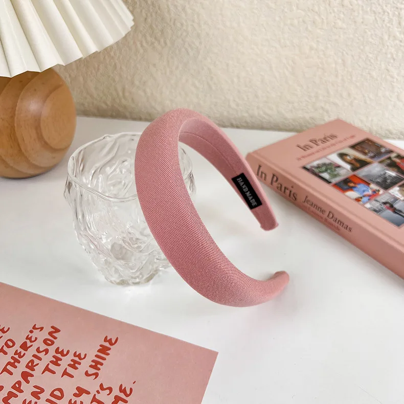 Pale peach apricot blush pink skinny wide plain headband wedding christening first communion party headhead