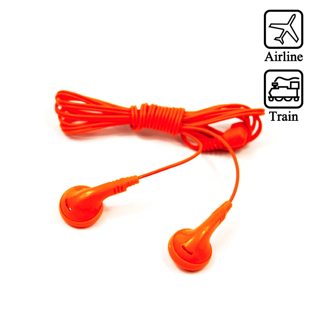 
 TH-E123 Amazon Hot 3,5 мм дешевые одноразовые двухсторонние наушники для авиакомпании по низкой цене  