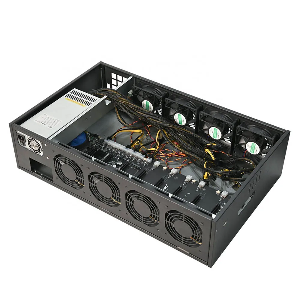 3080 gpu server case computer case 8 gpu stable performance gpu rig case B75F barebone system pc machine 2U 2500w PSU