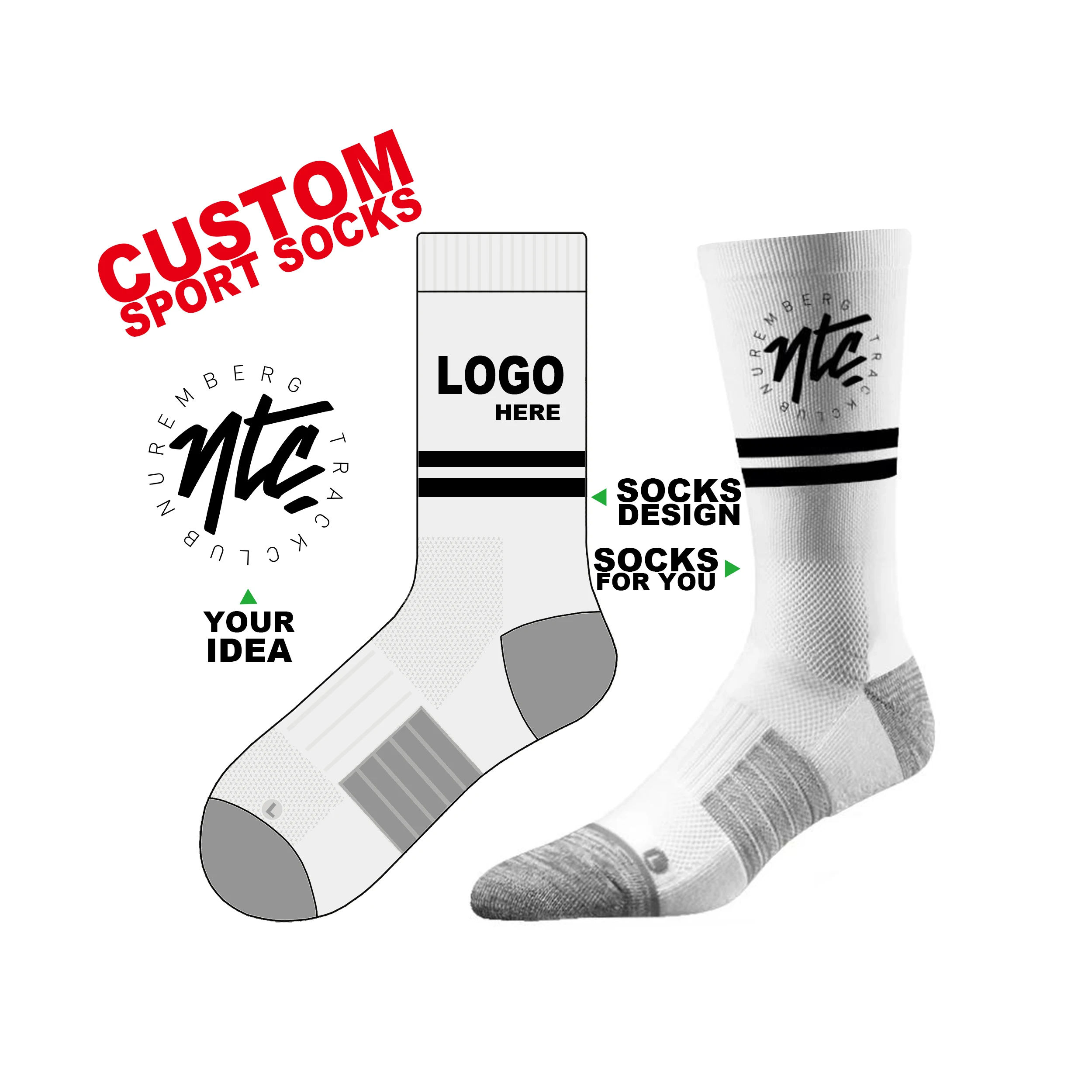 Best selling custom logo trend sports socks casual student mid-tube socks