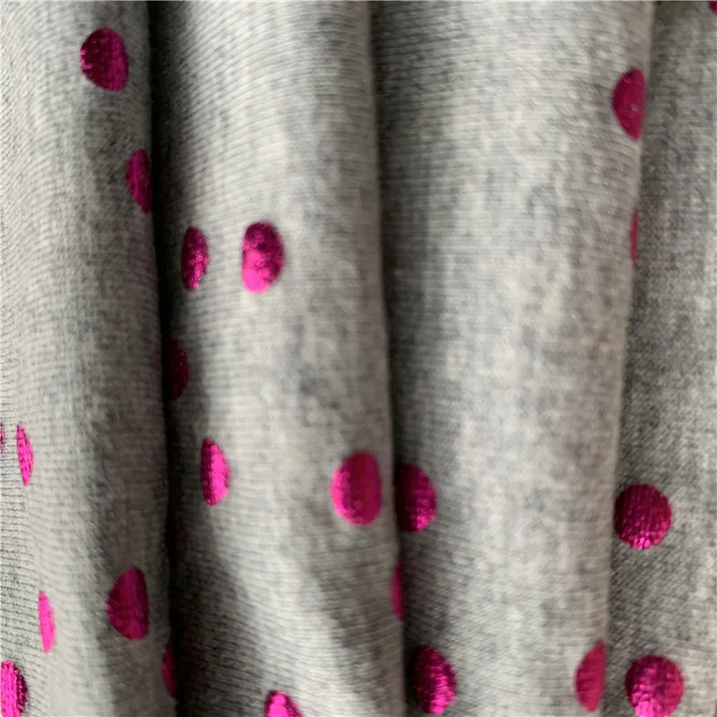 2020 Hot Selling  New Design  95%Cotton 5%Spandx Foil  French Terry Fabric