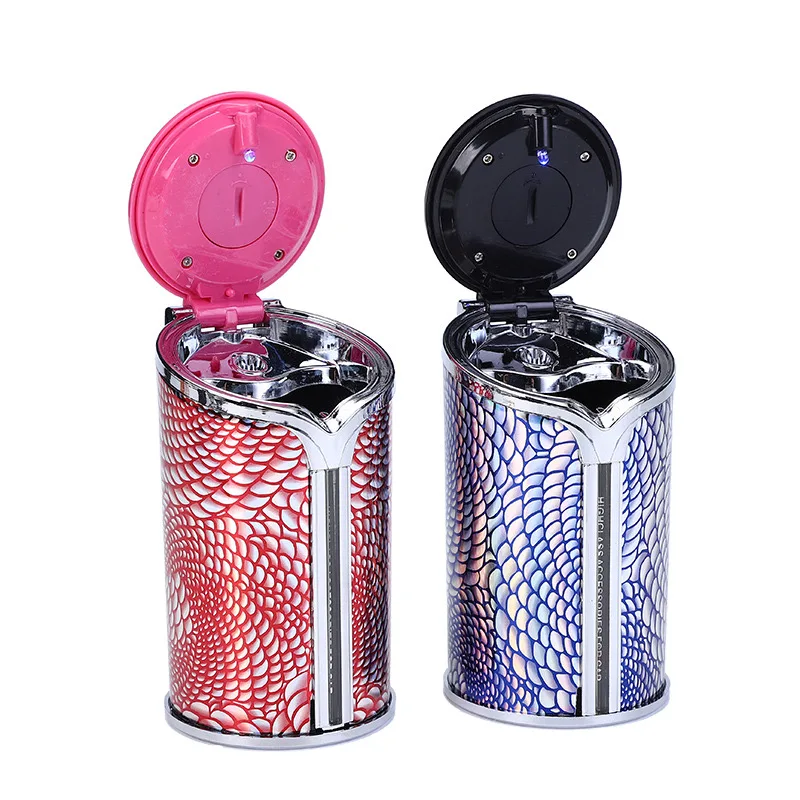 2023 Custom Creative Car Ashtray Interior Decoration With LED Light Ashtray Leather Car Ashtrays