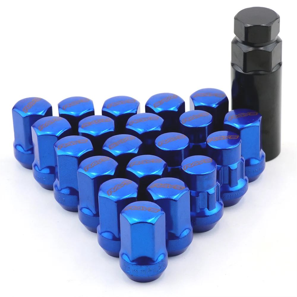 17 HEX Rays Volk Steel Racing Car Wheel Rims Lock Lug Nuts Extended Tuner Nut 20pcs/set