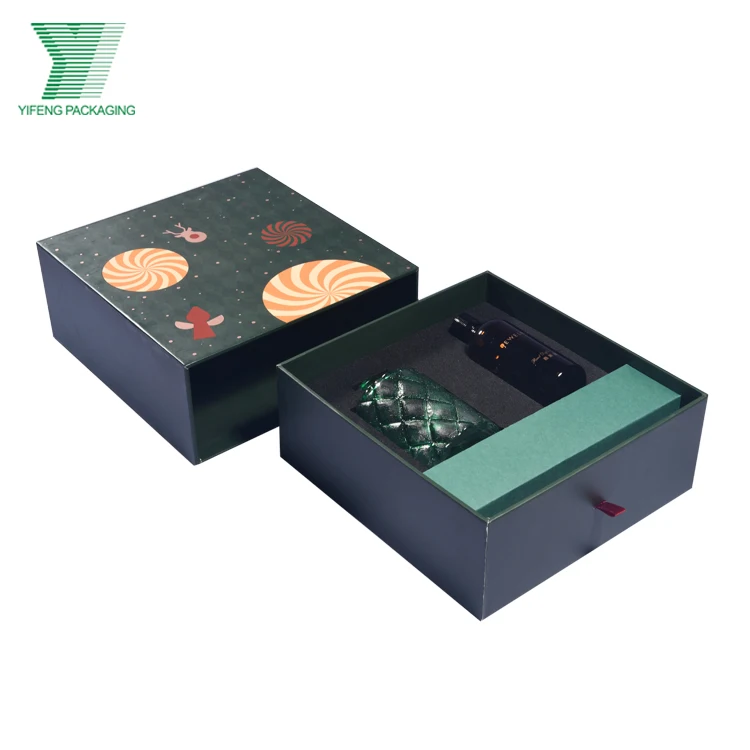 Exquisite Christmas perfume aromatherapy set gift box packaging essential oil skin care products cosmetic drawer box