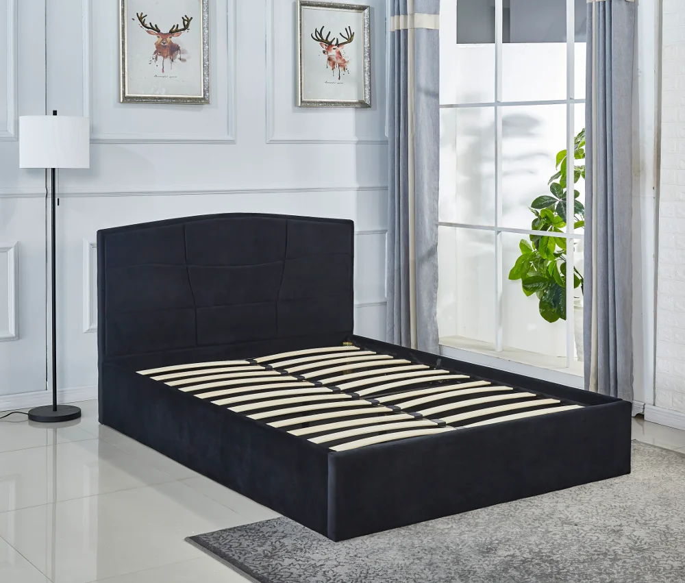 leather modern style double soft leather storage  bed