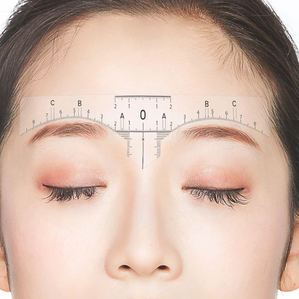 Wholesale Transparent Disposable Brow Mapping Stickers Stencil Microblading Brow Mapping Ruler