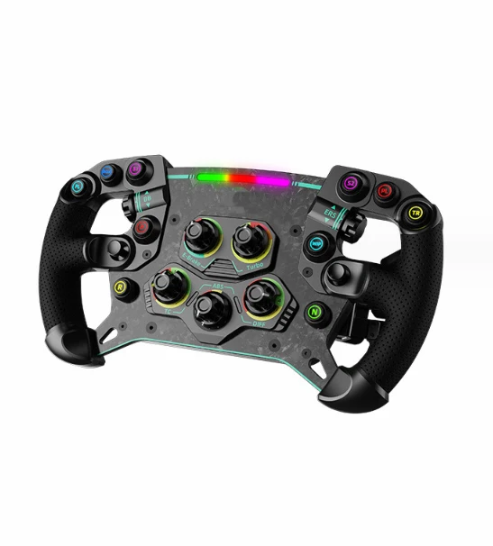 High quality custom made oem silicone rubber overmoulded carbon fiber game steering wheel for sale