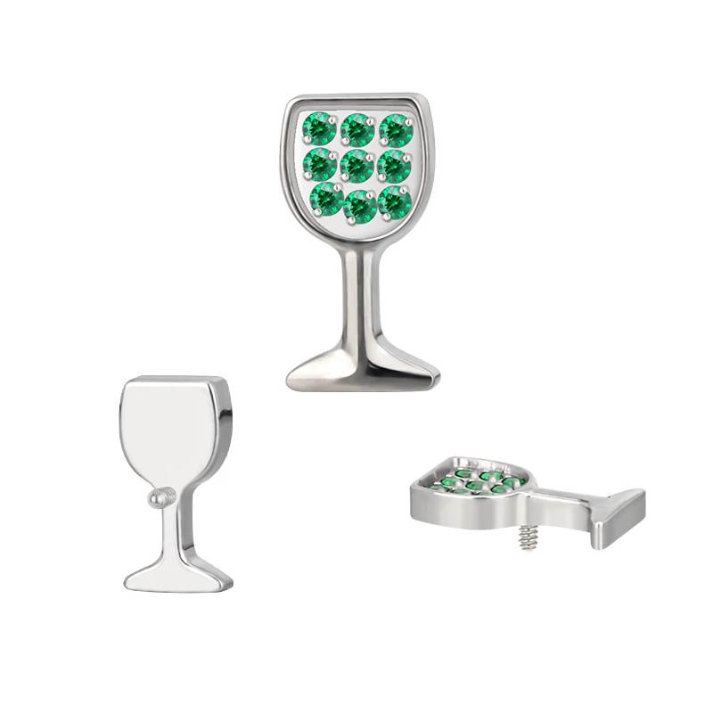 Wholesale G23 Titanium Piercing Ear Studs Labret Tragus Lip Rings Goblet Internal Thread Helix Earring Lobe Cartilage Jewelry