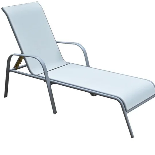 High quality Patio Furniture Sun Lounger Outdoor Garden Aluminium Frame Tslin Mesh Chaise Pool Lounge Chairs