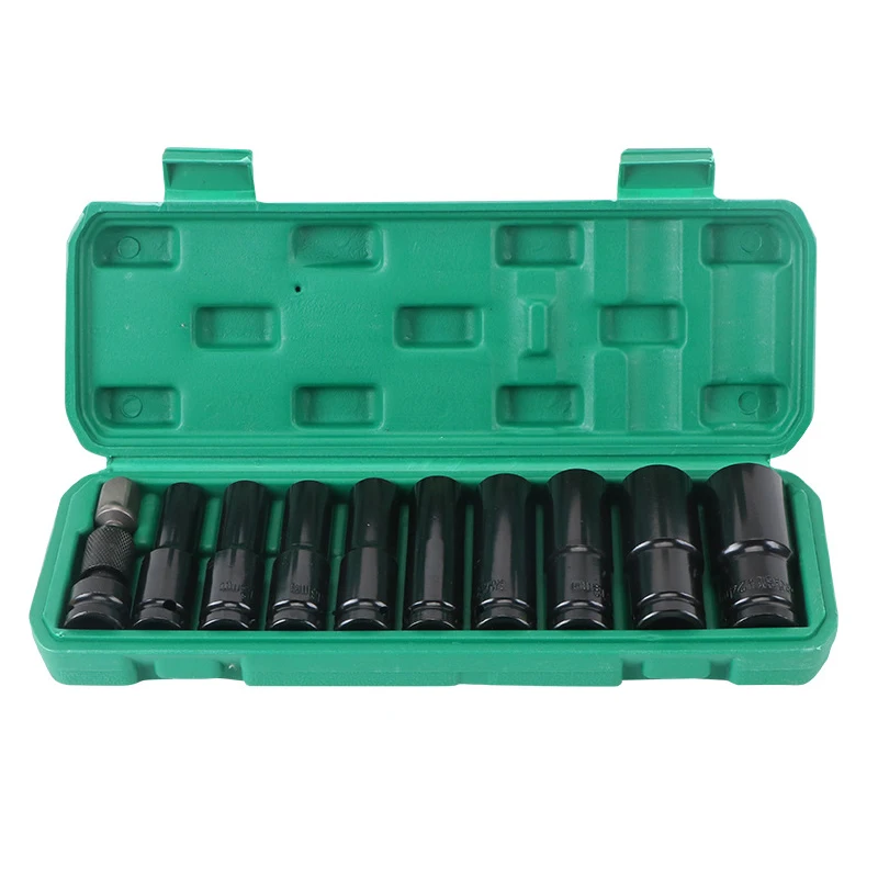 11PCS Hexagonal Tire Chrome Vanadium Steel 1/2 Socket Set Pneumatic Socket