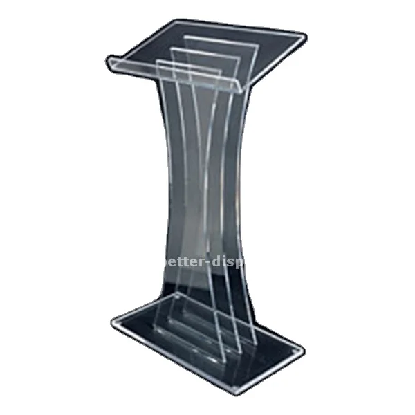 custom clear organic glass church pulpit