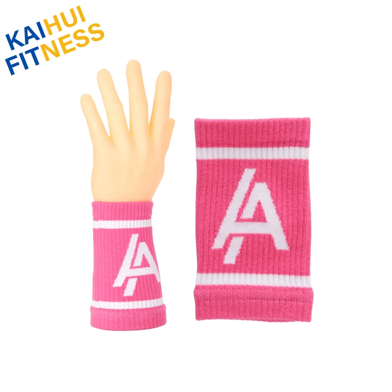 Custom Cross Fit sweatbands Sweat bands with logo cotton/nylon sport wrist band Wrist guards for Women and men