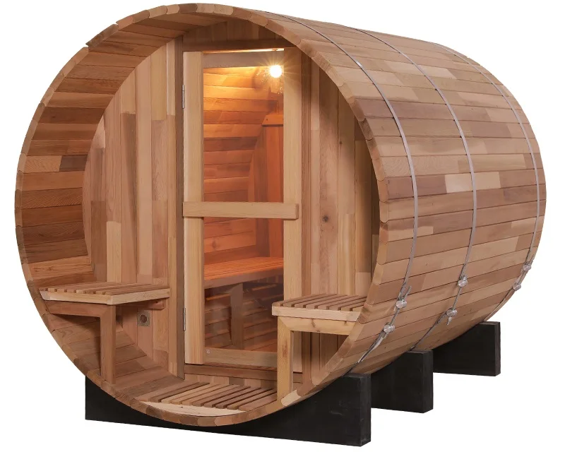 North America hot sales red cedar wood steam barrel outdoor sauna