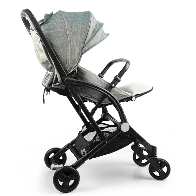 Luxury Folding Baby Stroller with Aluminum Frame Lightweight Linen and Alloy Carriage Portable and Cheap Pram for Travelers