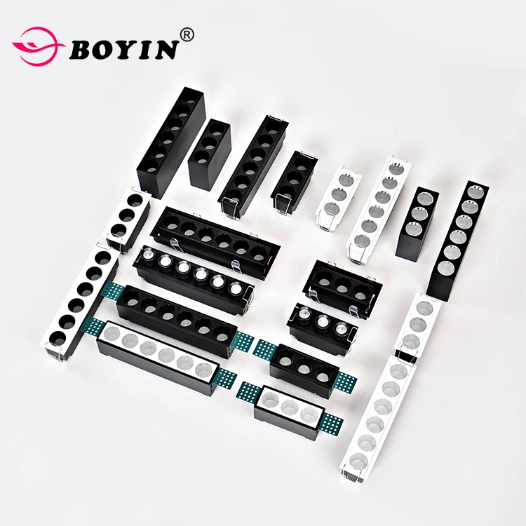 Factory Direct Sale Hotel Office Recessed Mounted Anti Glare Stretched Led Linear Grille Spotlight