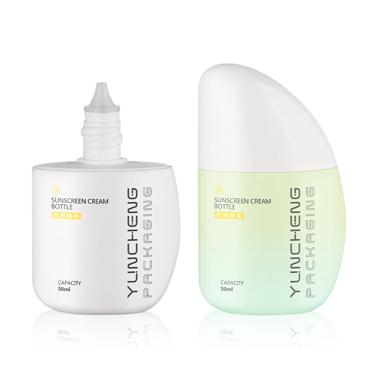 50ml 60ml Empty Squeeze Tube Packaging Facial Sunscreen Container Unique Shape Sunscreen Lotion Bottle